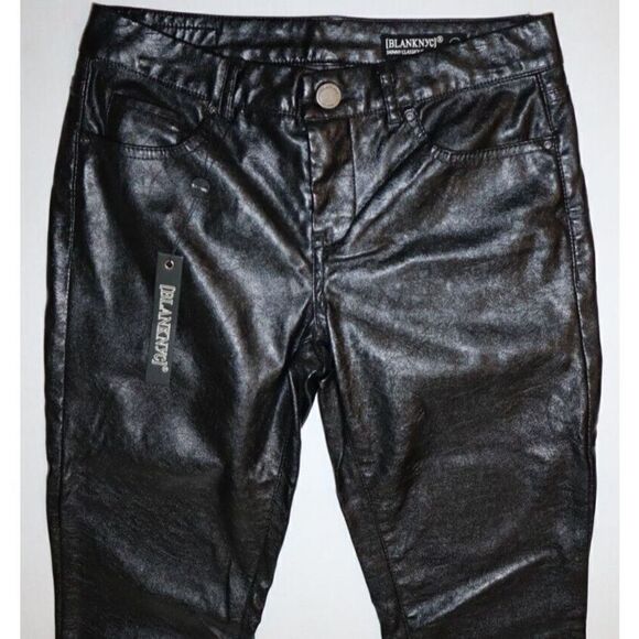 BLANKNYC Women's Sz 25 Black Faux Leather Mid-Rise Skinny Pants - Picture 3 of 6